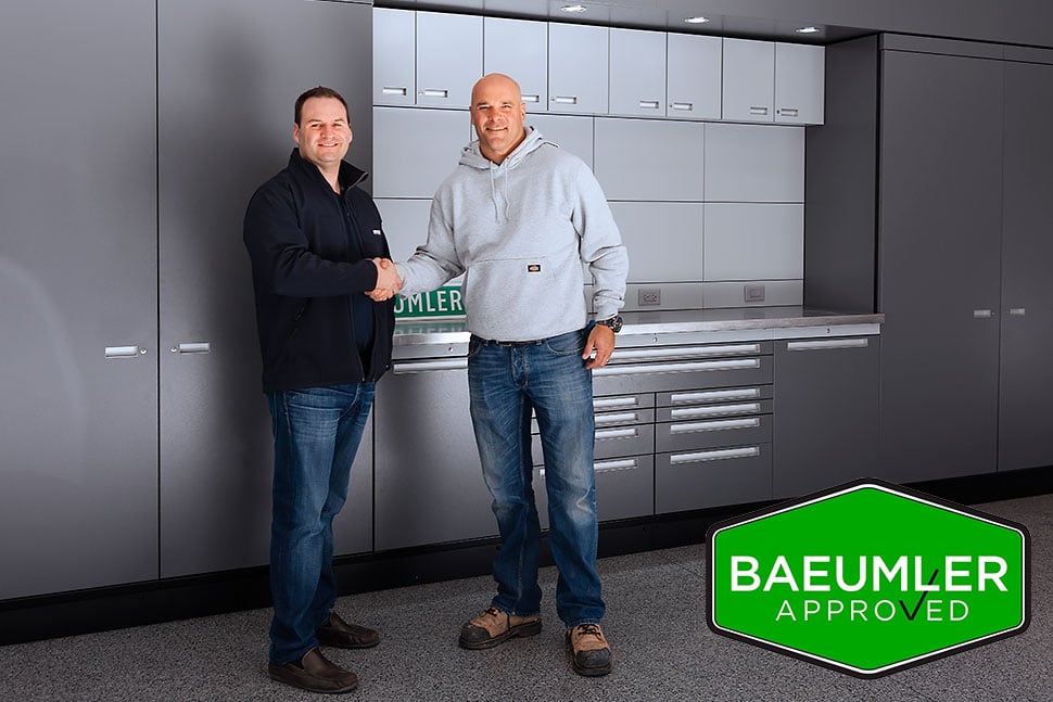 Managing partner of Garage Living, Aaron Cash and television host, Bryan Baeumler.
