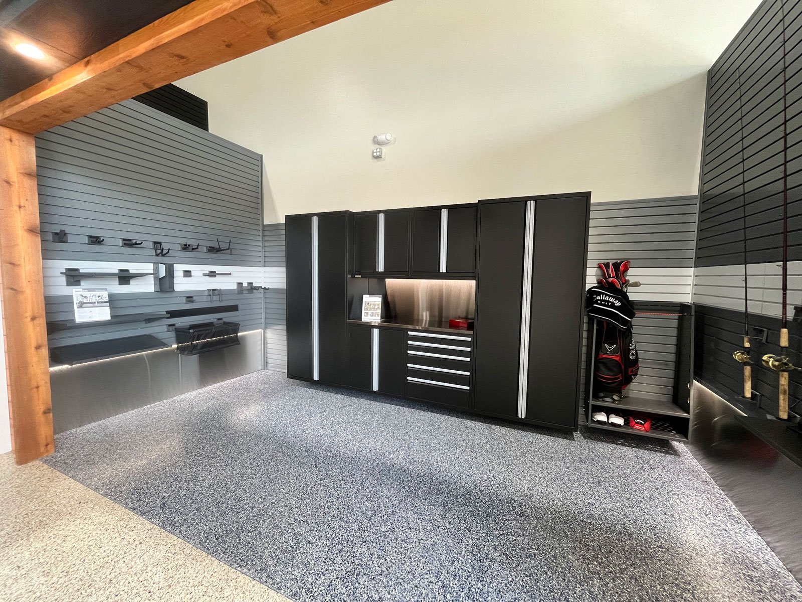 Oklahoma Cabinets and Slatwall accessories Showroom - Garage Living
