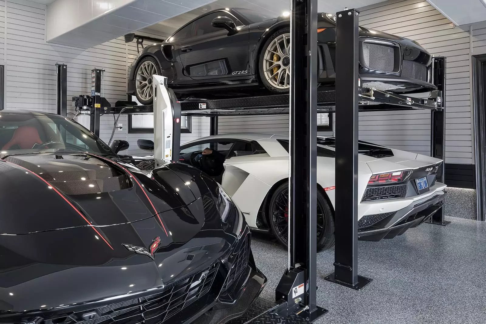 Double car lift by Garage Living