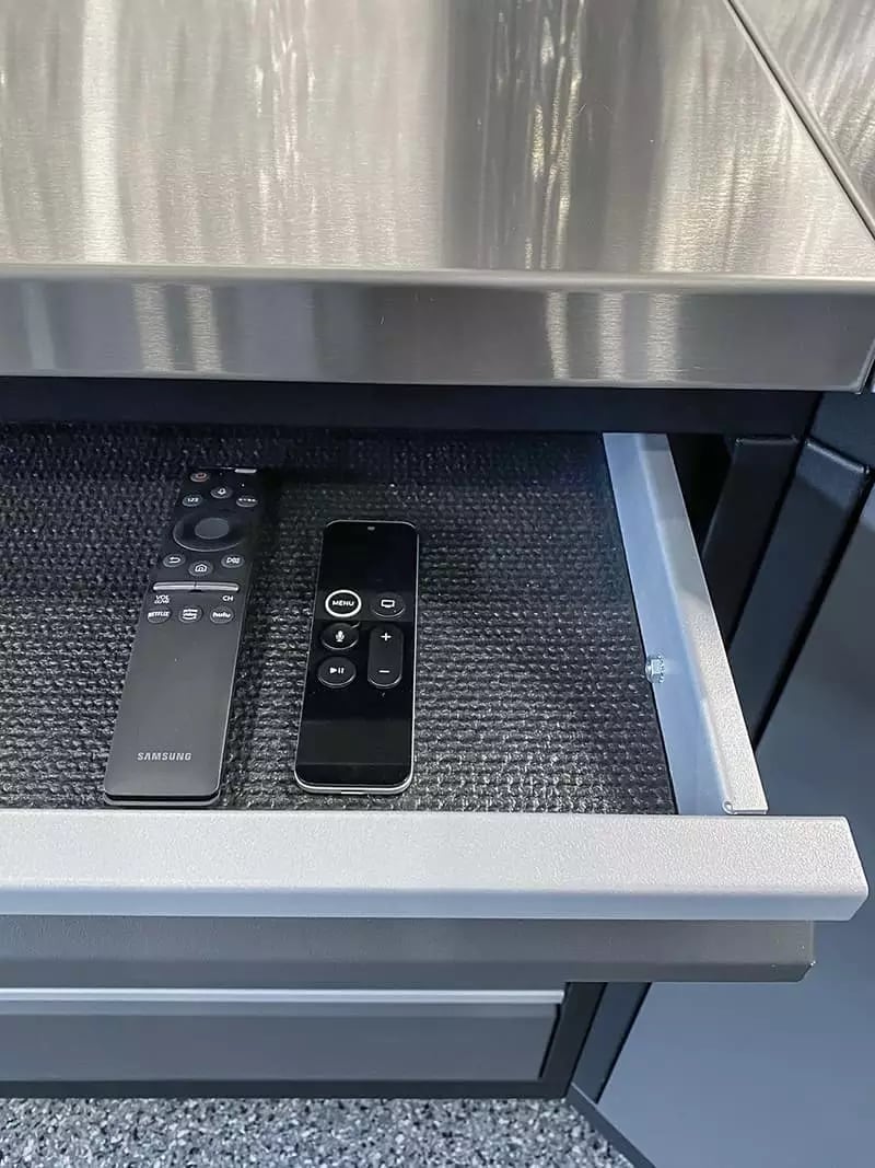  non slip drawer Custom Steel cabinetry - garage living