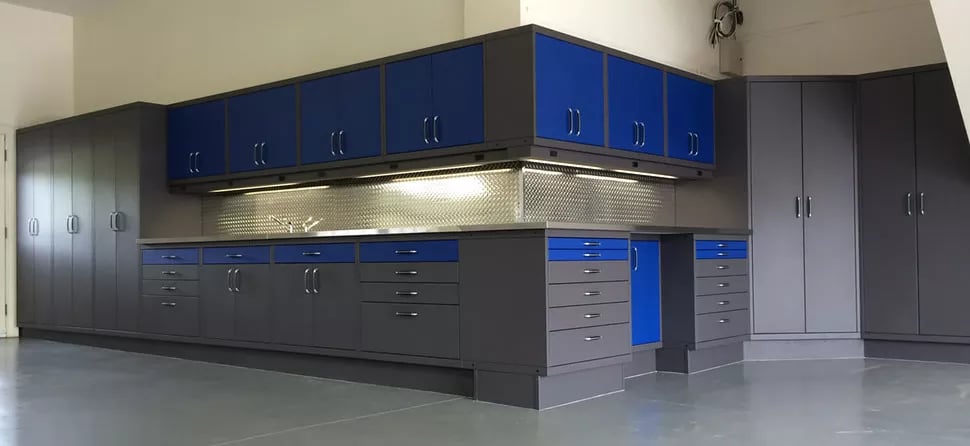 Blue Cabinetry Custom Steel by Garage Living 