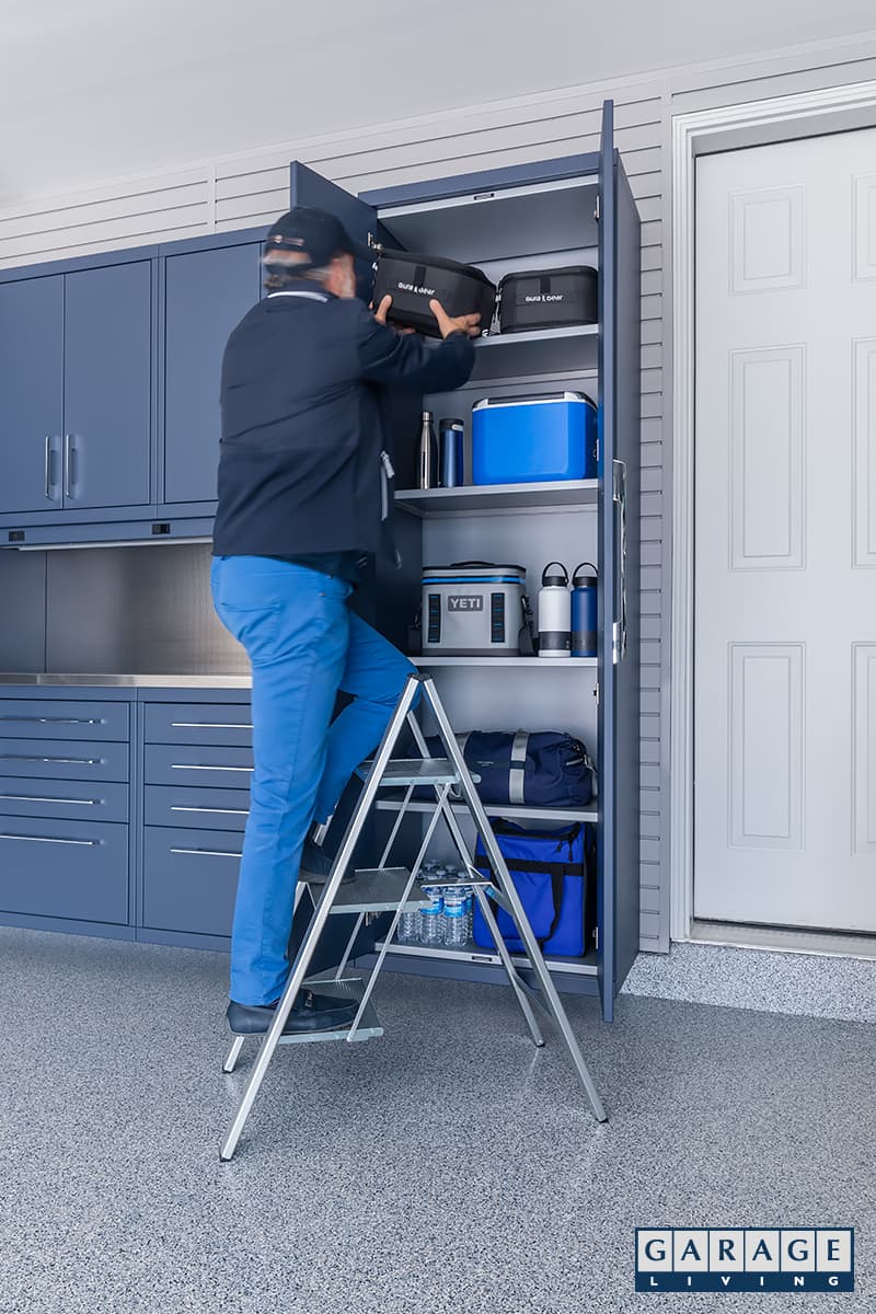 Harbor Blue Tall Lockers - Garage Living