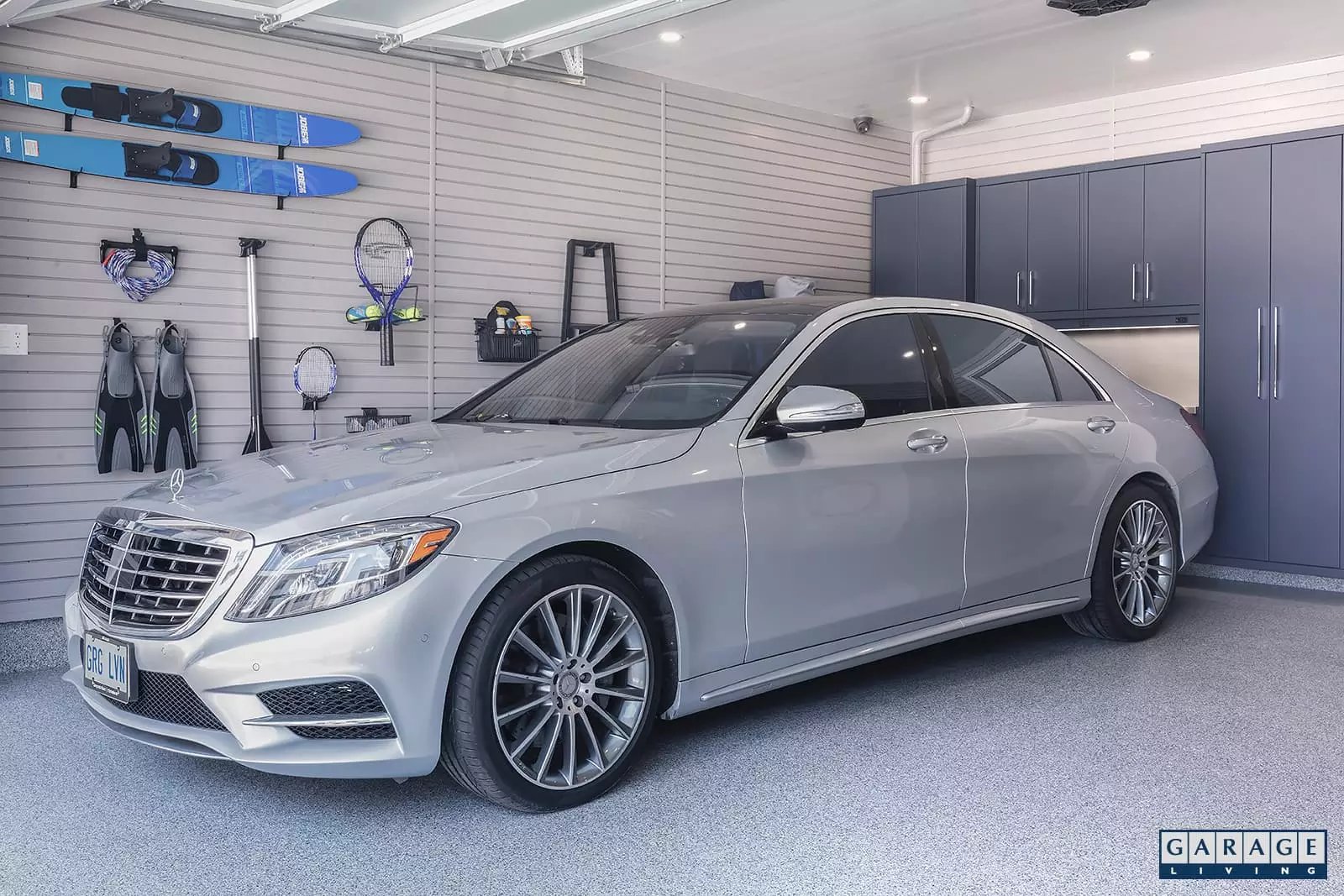 Harbor Blue with a parked mercedez benz - Harbor Blue - Garage Living